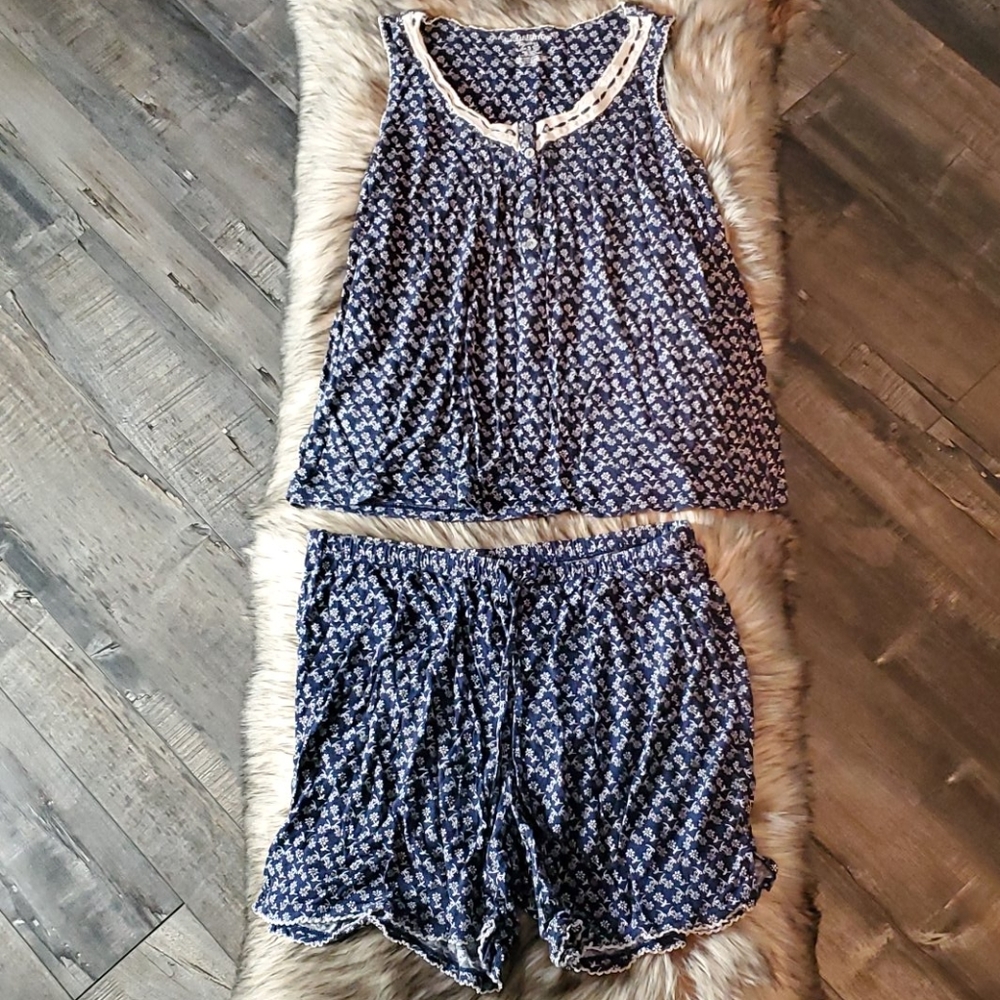 Croft & Borrow Floral Tank and Shorts Pajama Set